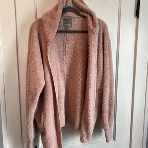 Cozy pink cardigan
